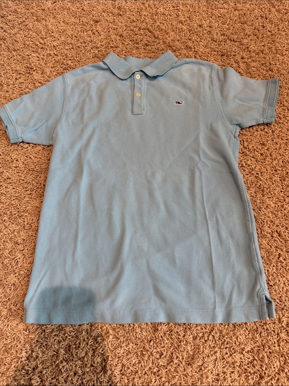 Boys Vineyard Vines Light Blue Polo with Whale Emblem